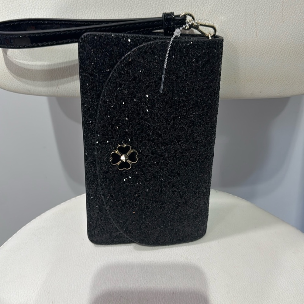 Kate Spade Glitter Black Wristlet
